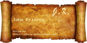 Jahn Kriszta névjegykártya